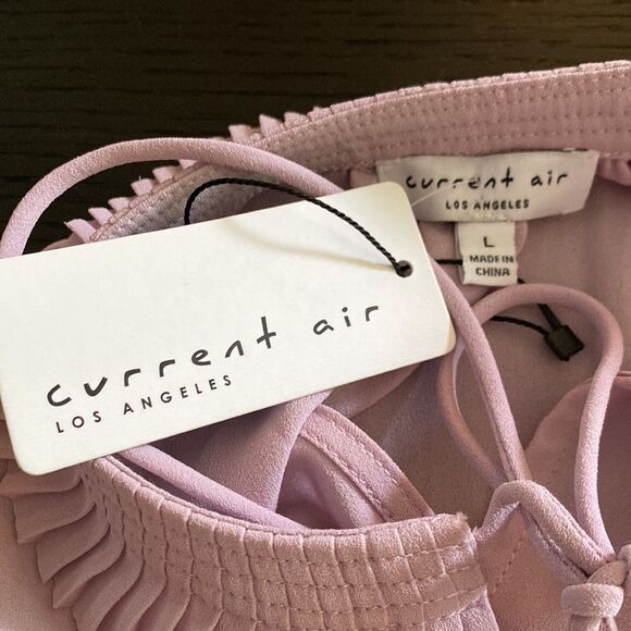 NWT Current Air Large Tunic Top Pleated Neck/Sleeves Relaxed Drawstring Neck - Picture 5 of 6